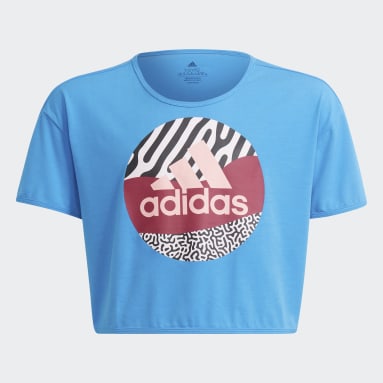 T-shirt AEROREADY Power Training Cropped Logo Bleu Filles Sportswear