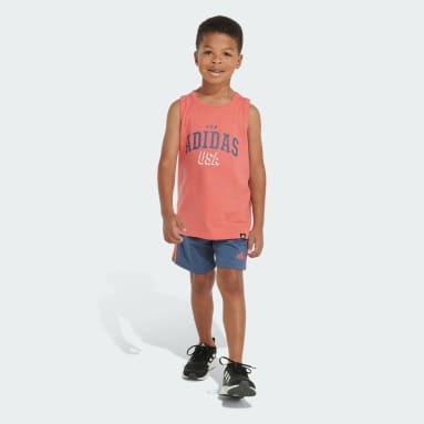 3-Stripes Cotton Tank Short Set Kids