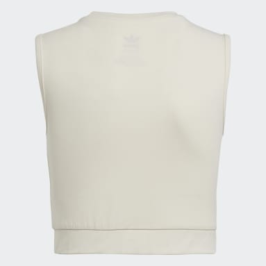 Canotta Graphic Print Crop Bianco Ragazza Originals