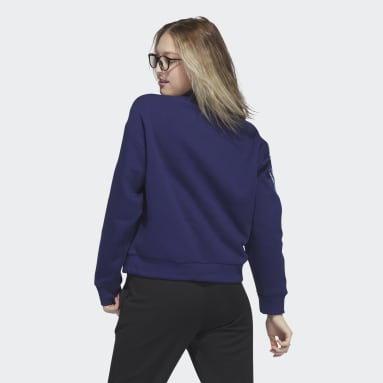 Buzo Soft Luxe 3 Tiras Cuello Alto Azul Mujer Sportswear