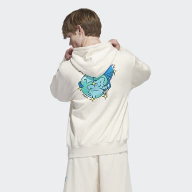 Sweat-shirt à capuche Stacked Trefoil Earth blanc Hommes Originals