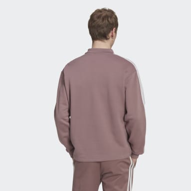 Men's Originals Purple Adicolor 3-Stripes Long Sleeve Polo Shirt