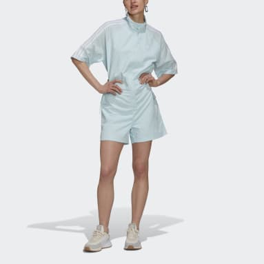 Women Lifestyle Blue Adicolor Classics Poplin Playsuit