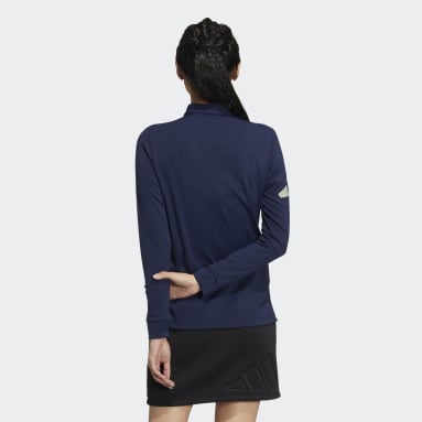 Women Golf Blue AEROREADY 3-Bar Long Sleeve Polo Shirt