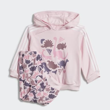 Deti Sportswear ružová Súprava Dino Camo Allover Print French Terry Jogger