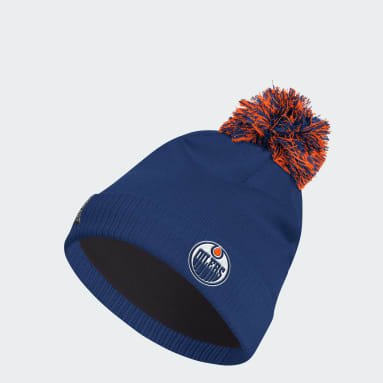 Bonnet à revers en maille Oilers Bleu Hommes Hockey