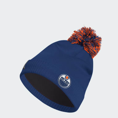 Men Hockey Blue Oilers Cuffed Knit Beanie