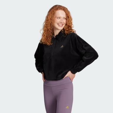 Crop Velour Quarter-Zip Sweatshirt