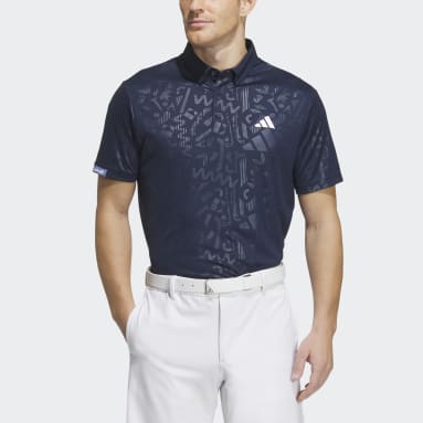 Men Golf Blue AEROREADY Deboss Polo Shirt