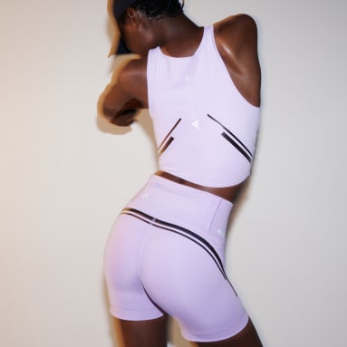 Crop top de running adidas by Stella McCartney TruePace Pourpre Femmes adidas by Stella McCartney