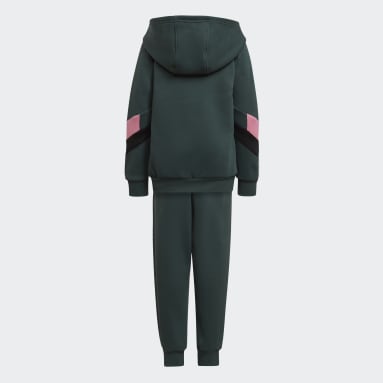 Ensemble avec veste à capuche zippée Vert Enfants Originals
