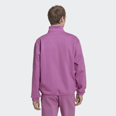 Men Originals Purple Adicolor Contempo Half-Zip Crew Sweatshirt