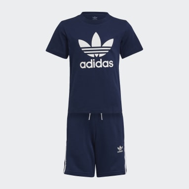 Deti Originals modrá Súprava Adicolor Shorts and Tee