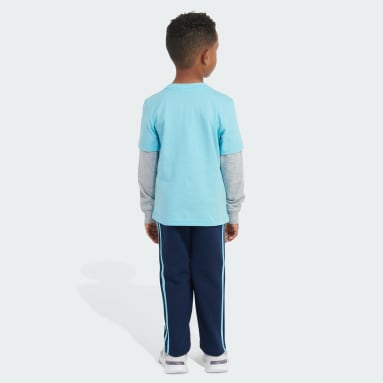 Children Training Blue C LAYERED CTN TEE PANT SET