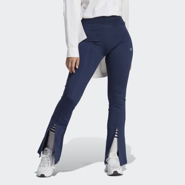 Calça Flare com Barra Dividida Azul Mulher Originals