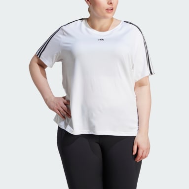 T-shirt d'entraînement à 3 bandes AEROREADY Essentials (Grandes tailles) Blanc Femmes Fitness Et Training