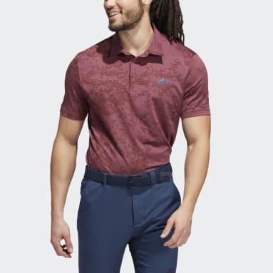Männer Golf Jacquard Poloshirt Weinrot