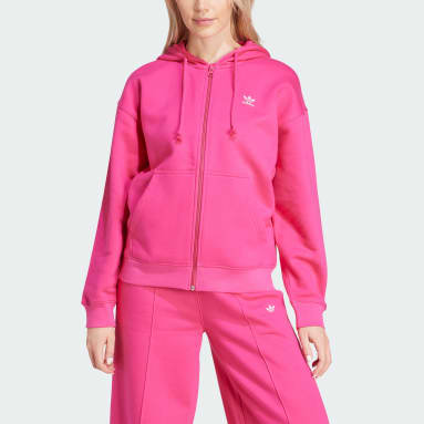 Kvinder Originals Pink Essentials Zip hættetrøje