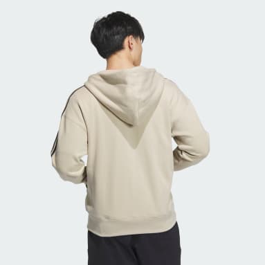 エッセンシャルズ プラス ルーズフィット スリーストライプス フレンチテリー フルジップパーカー