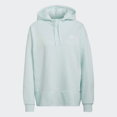 Polera con Capucha Essentials Studio Felpa Verde Mujer Sportswear