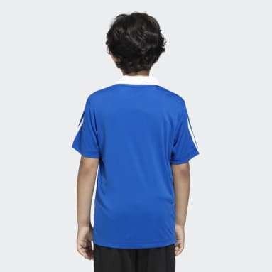 Girls Training Blue ADI 3 STRIPES POLO TEE