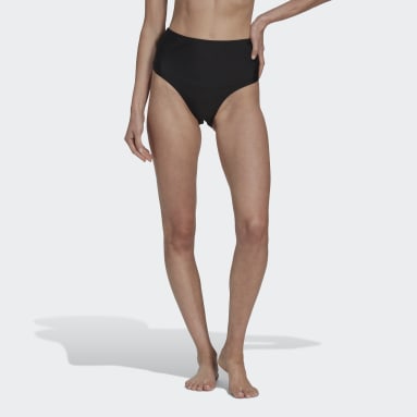 Frauen Schwimmen High-Waist Bikinihose Schwarz