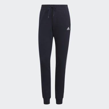 Pantaloni Essentials French Terry 3-Stripes Blu Donna Sportswear