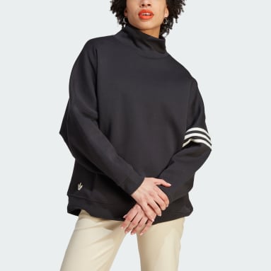 Women originals Black 아디컬러 Neuclassics 오버사이즈 하이넥 스웨터