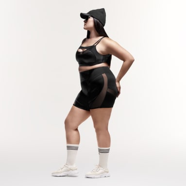 Women's Originals Black Shiny Biker Shorts (Plus Size)