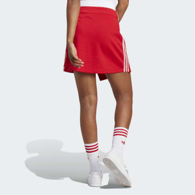 Kvinder Originals Rød Adicolor Classics 3-Stripes Short Wrapping nederdel