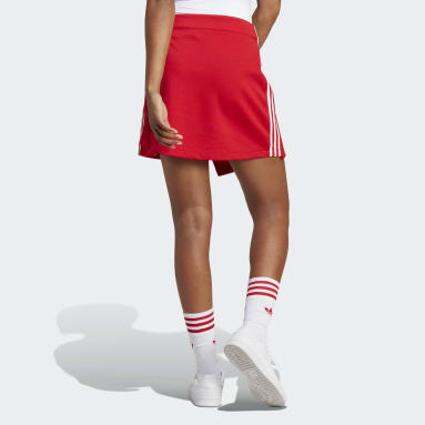 Ženy Originals červená Sukňa Adicolor Classics 3-Stripes Short Wrapping