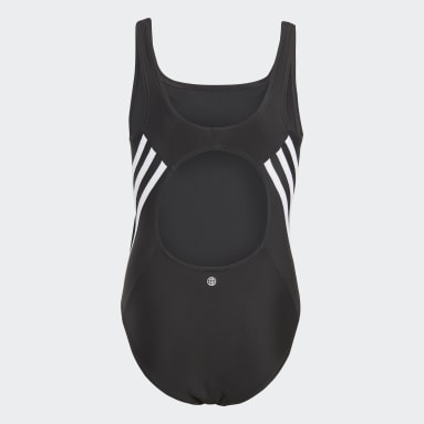 Mädchen Sportswear 3-Streifen Badeanzug Schwarz