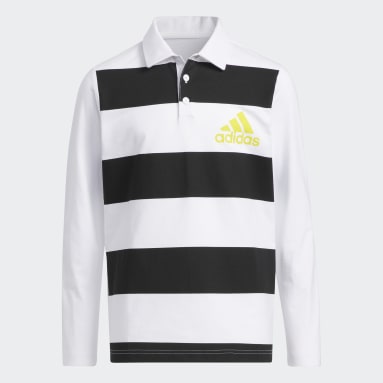 Youth Golf White Long Sleeve Golf Polo Shirt