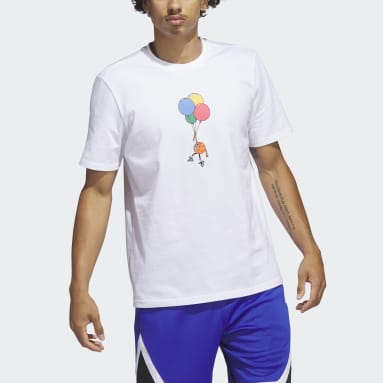 T-shirt de basketball graphique Lil' Stripe blanc Hommes Basketball