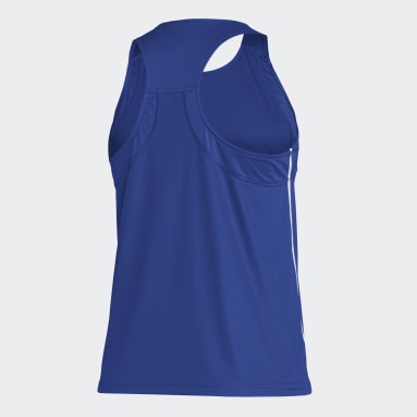 Playera sin magas Team Singlet Azul Mujer Training