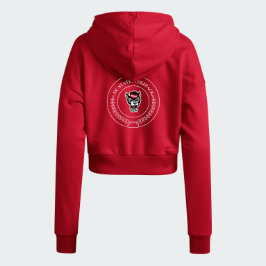 NC State Wolfpack Essentials 3-Stripes Crop Hoodie