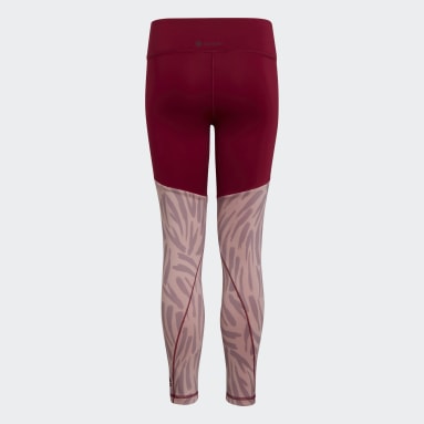Girls Gym & Training Red OPTIME GRAPHIC TIGHTS
