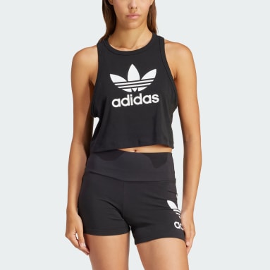 Adidas Crop Top - Athletic Sporty Minimal 90's Grunge Cropped Tank Black  White Women's Size Extra Small…