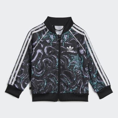 Girls Originals Sort Allover Print SST sæt
