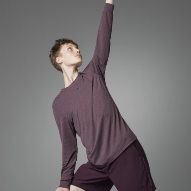 T-shirt à manches longues de yoga Authentic Balance Rouge Hommes Yoga
