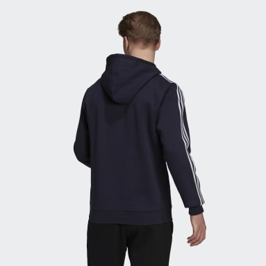 Männer Sportswear Essentials Fleece 3-Streifen Logo Hoodie Blau