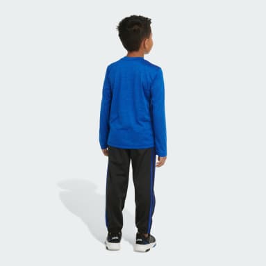 Children Lifestyle Blue LS PLY MLNG TEE JOGG SET