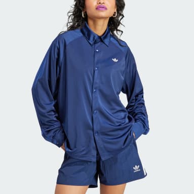 Women Originals Blue College Track Shirt Jacket
