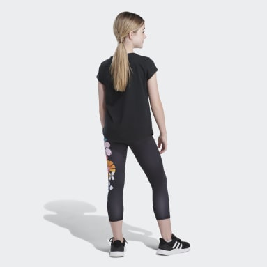 Youth Yoga Black Floral 7/8 Tight