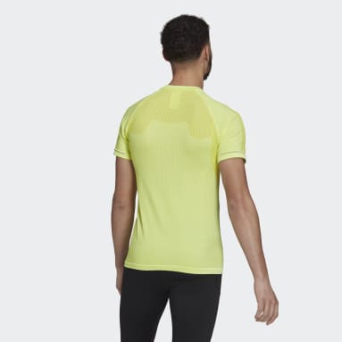 Men Running Yellow Primeknit Tee