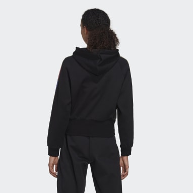 Ženy Sportswear čierna Mikina s kapucňou Allover Print