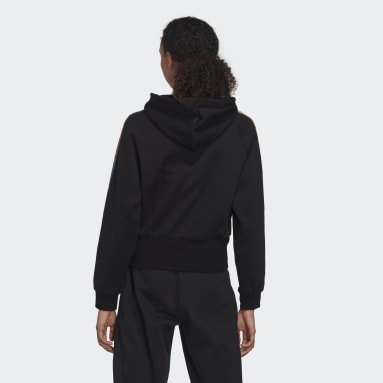 Polerón con Capucha Estampado Negro Mujer Sportswear