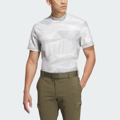 Men Golf Grey AEROREADY Allover Print Short Sleeve Mock Neck Shirt