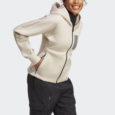 Sudadera con Gorro Mission Victory Ajuste Ceñido Cierre Frontal Café Mujer Sportswear