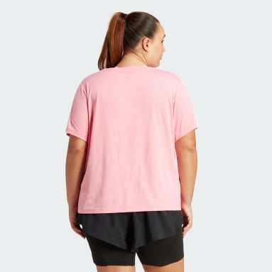 Women Gym & Training Pink AEROREADY Train Essentials 3-Stripes T-Shirt (Plus Size)